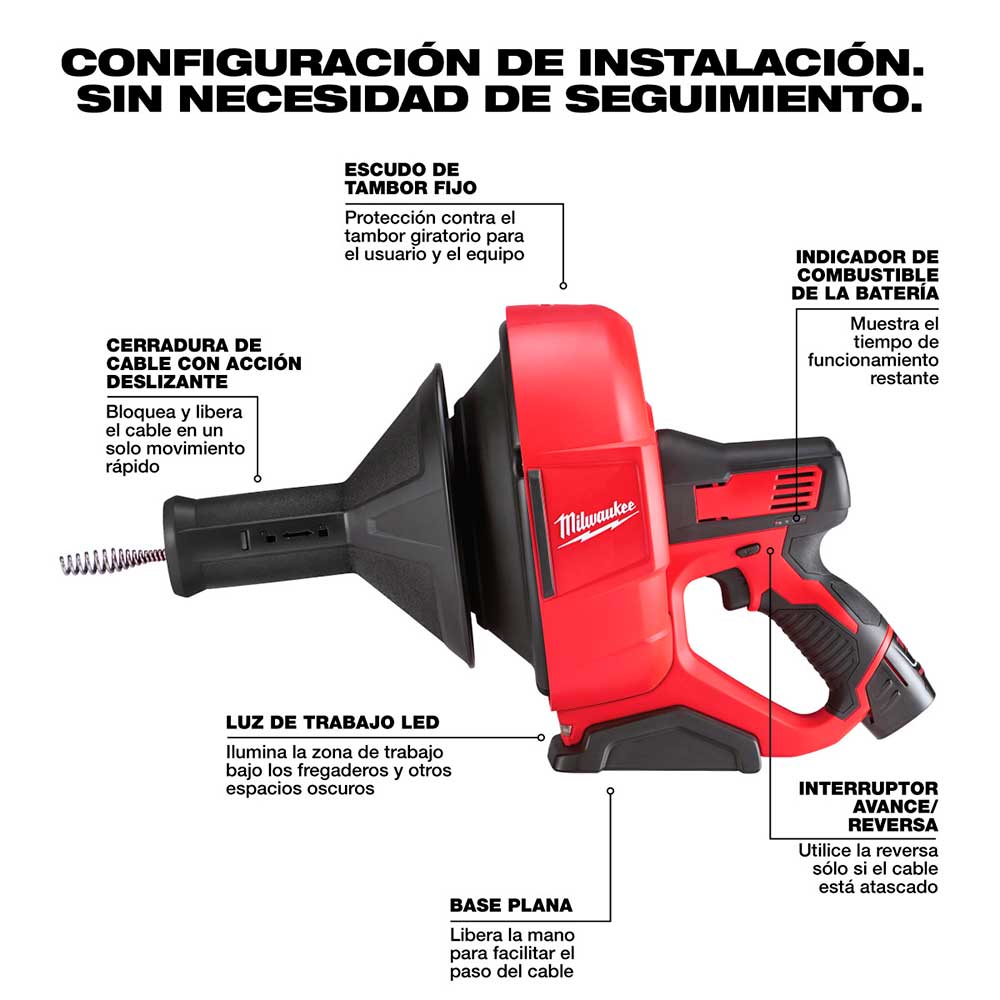 2571-21 LIMPIADOR DE DRENAJE TIPO SERPIENTE M12™ KIT - Imagen 4