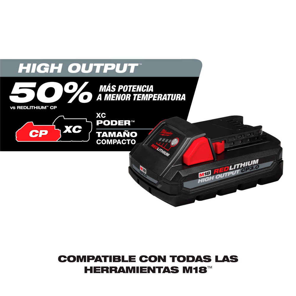 48-11-1837 KIT DE DOS BATERIAS MILWAUKEE M18 HIGH OUTPUT CP3.0 - Imagen 2