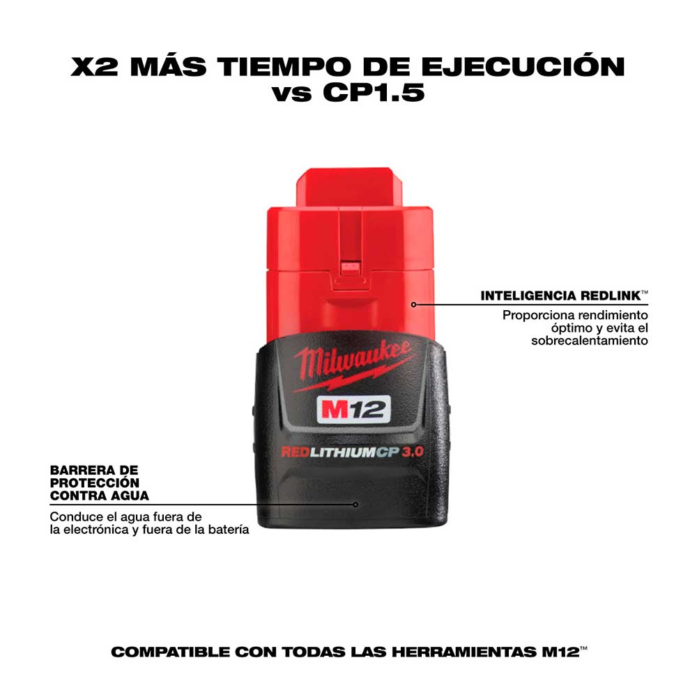 48-11-2430 BATERIA DE CAPACIDAD EXTENDIDA REDLITHIUM™ XC 3.0 M12™ - Imagen 2