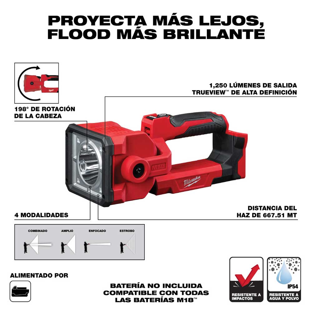 2354-20 M18 LINTERNA INALÁMBRICA DE 18V DE 1,250 LÚMENES - Imagen 4
