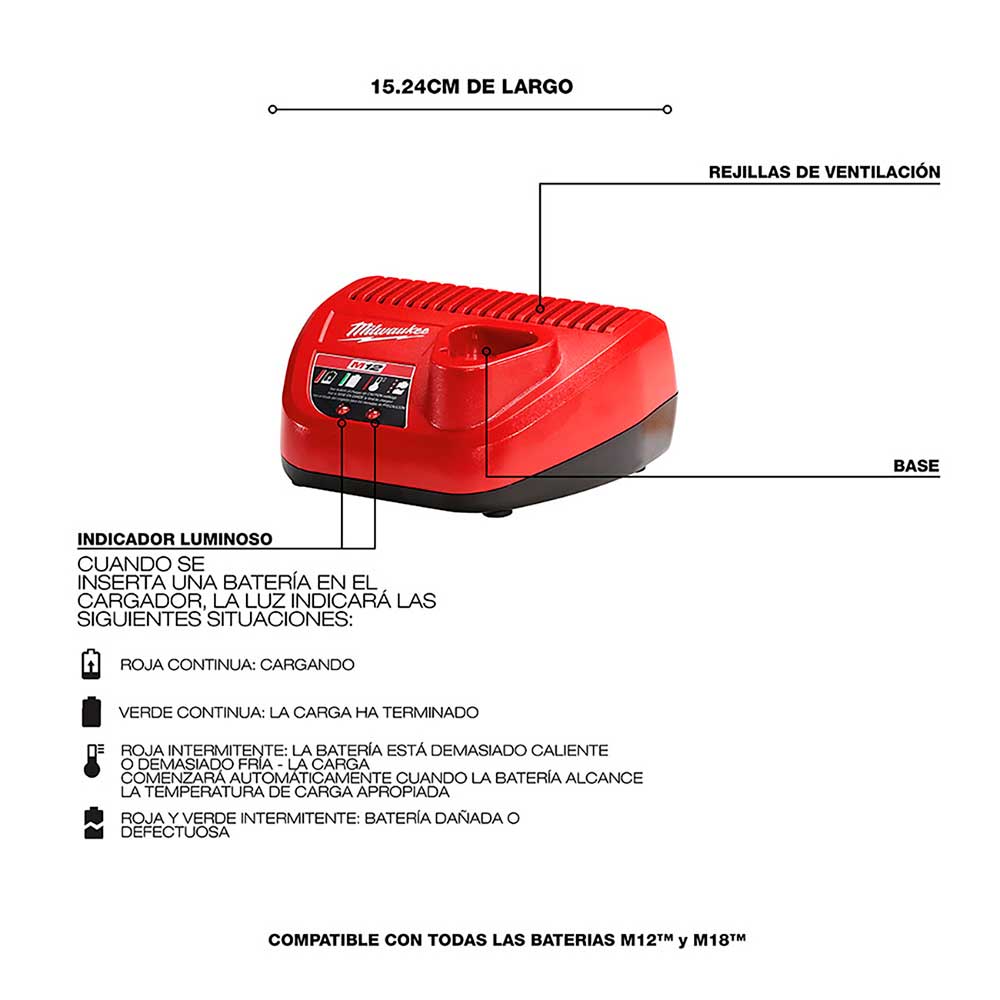 48-59-2420 Kit básico batería y cargador 2.0 M12™ - Imagen 4