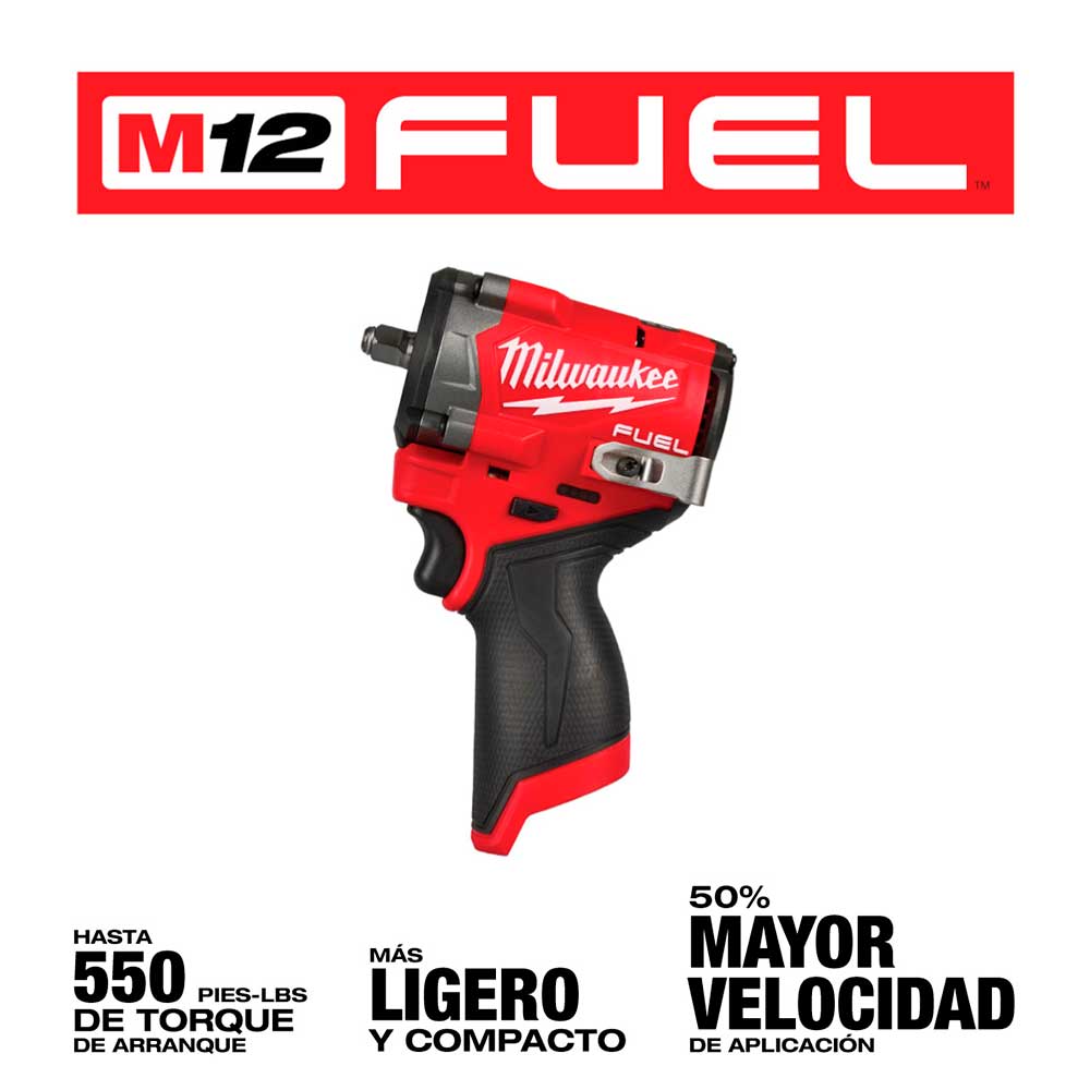 2562-20 Llave de impacto corta M12 FUEL™ de 3/8" (solo herramienta) - Imagen 3