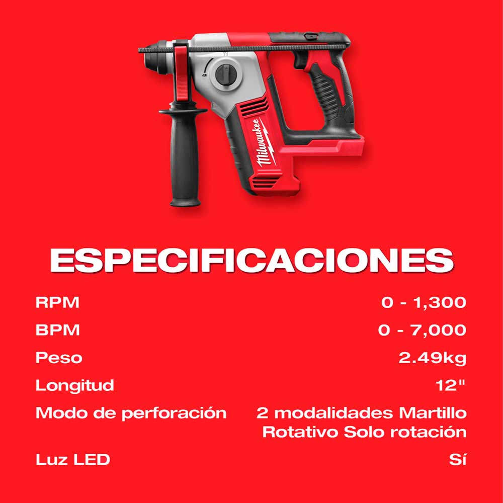2612-20 ROTOMARTILLO SDS PLUS DE 5/8" M18 FUEL™ (sin accesorios) - Imagen 6