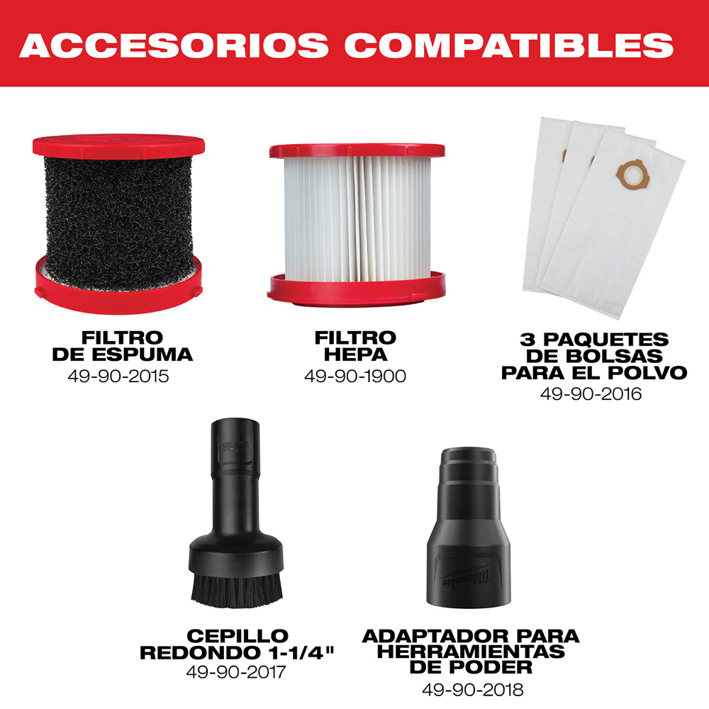 0970-20 Aspiradora para materiales húmedos/secos M18 FUEL™ PACKOUT™ de 2.5 galones (sin bateria) - Imagen 11