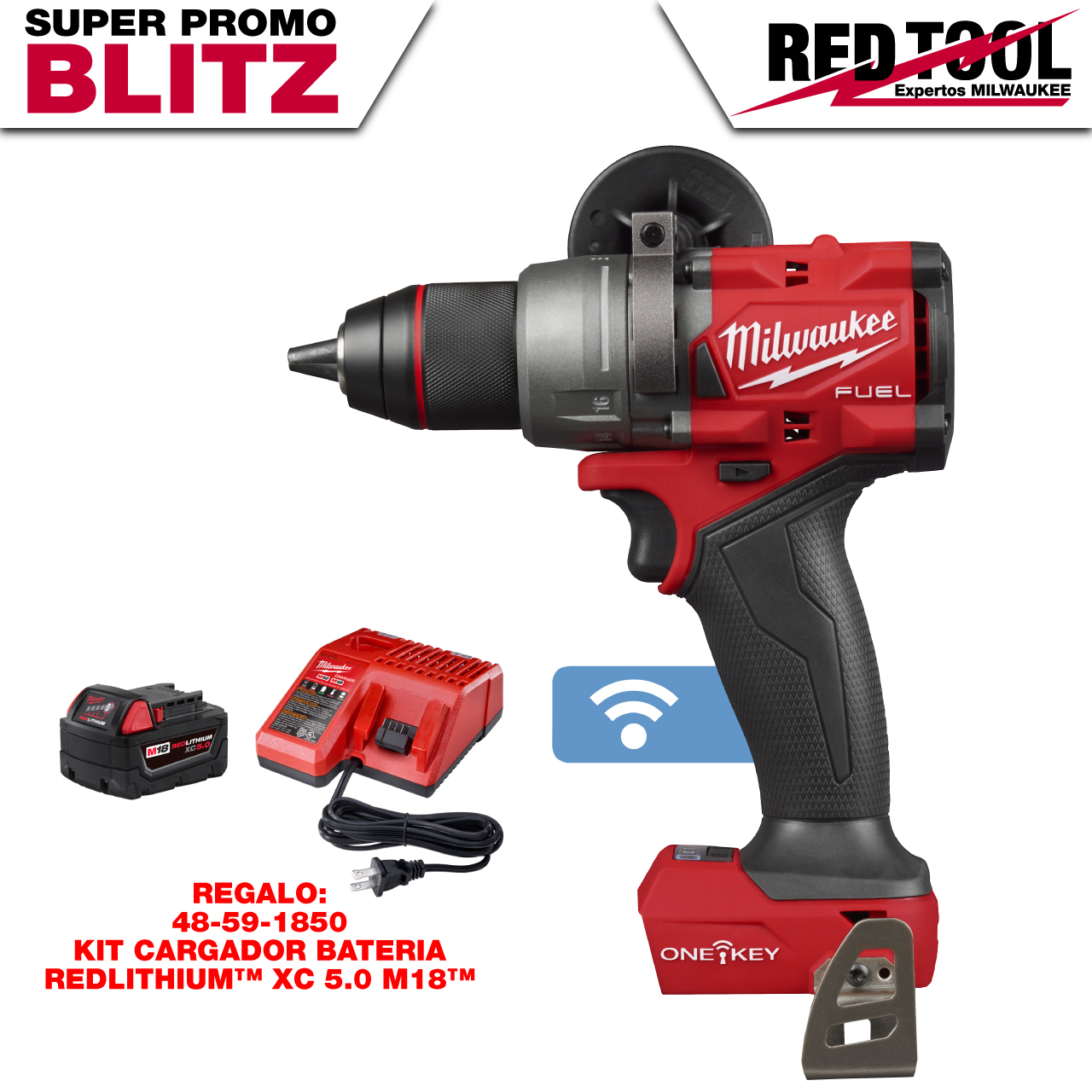 2906-20-BLITZ Taladro Percutor M18 Fuel de 1/2" (12.7 mm)  con ONE KEY (SIN ACCESORIOS)