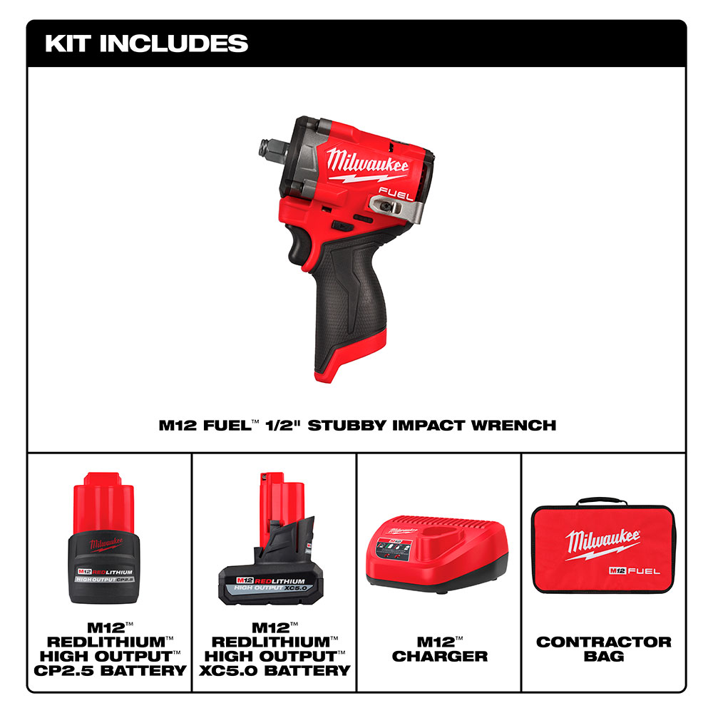 2563-22 Kit de llave de impacto corta M12 FUEL™ de 1/2" - Imagen 5