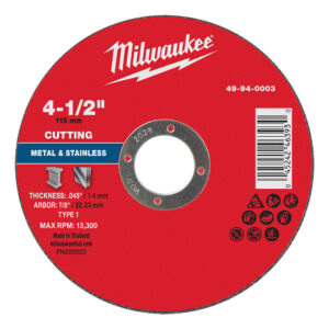 49-94-0003 Disco de corte para metal 4-1/2" x .045" x 7/8" – Tipo 1