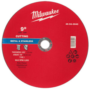 Disco de corte para metal 9" x 3/32" x 7/8" – Tipo 1 49940043