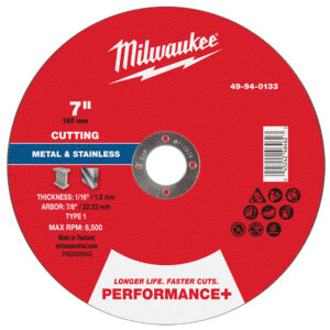 Disco de corte para metal Performance+ 7" x 1/16" x 7/8" – Tipo 1 49940133