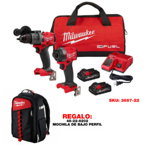 P426-3697 COMBO TALADRO 1/2 Y DESTORNILLADOR DE IMPACTO HEXAGONAL 1/4 M18 FUEL MILWAUKEE